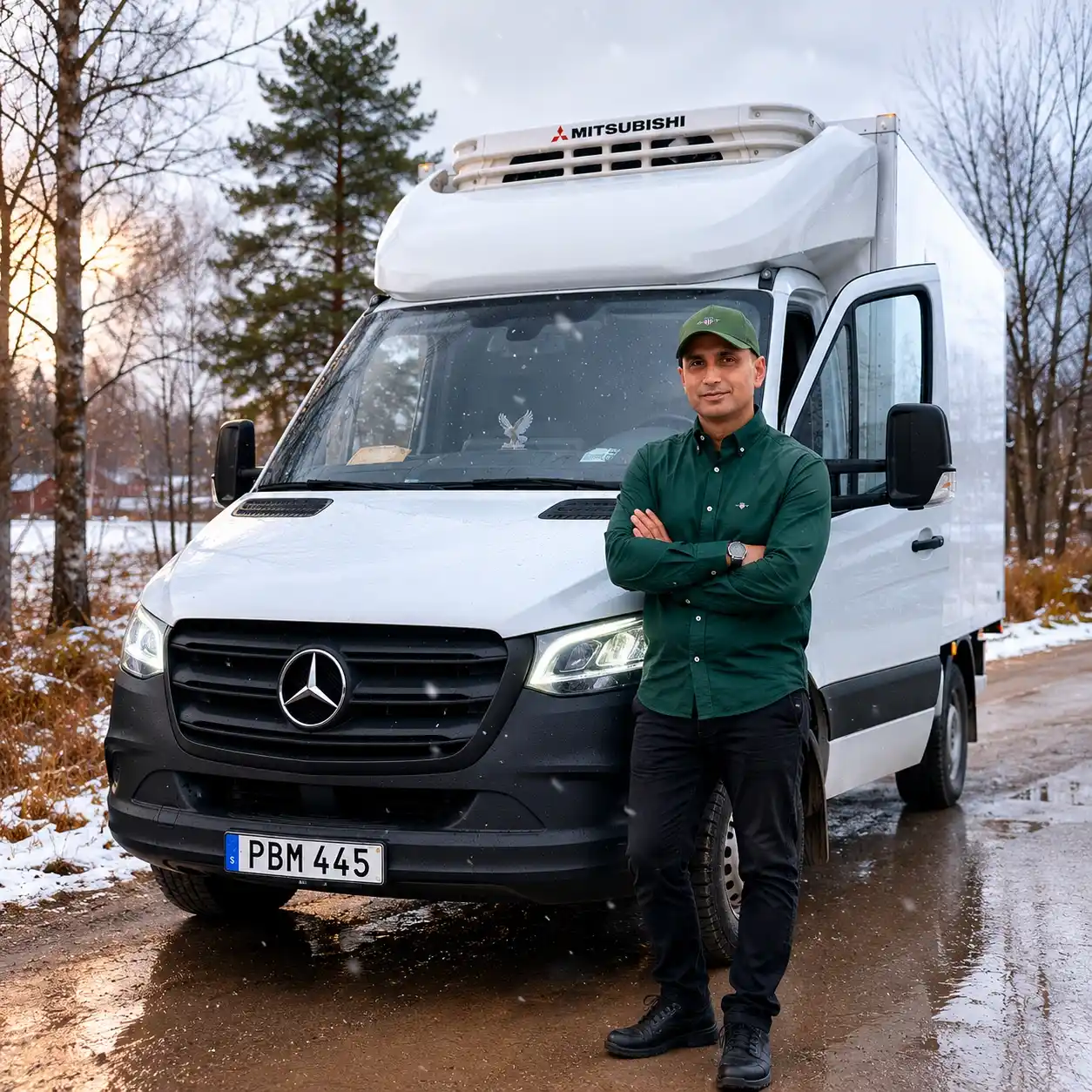 Bexim AB driver with Mercedes Sprinter van